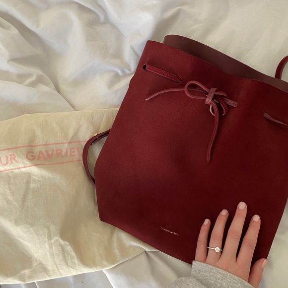 Mansur Gavriel Handbags - Mansur Gavriel Burgundy Bucket Bag